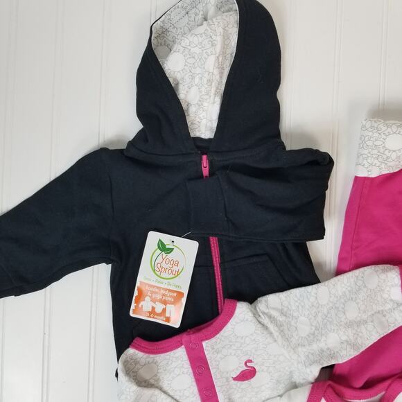 Yoga Sprout Bundle 3-6M Onesies Pants Zip Up - Picture 4 of 8